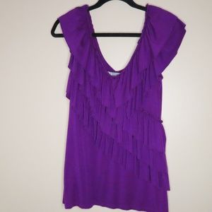 Lovely Purple ruffle top -- see pictures